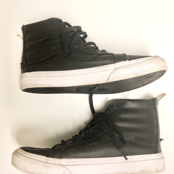 Vans SK8-HI Slim zip: Black leather w/gold zip - Picture 9 of 9